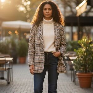 a new day Plaid Blazer Jacket in Beige and Black